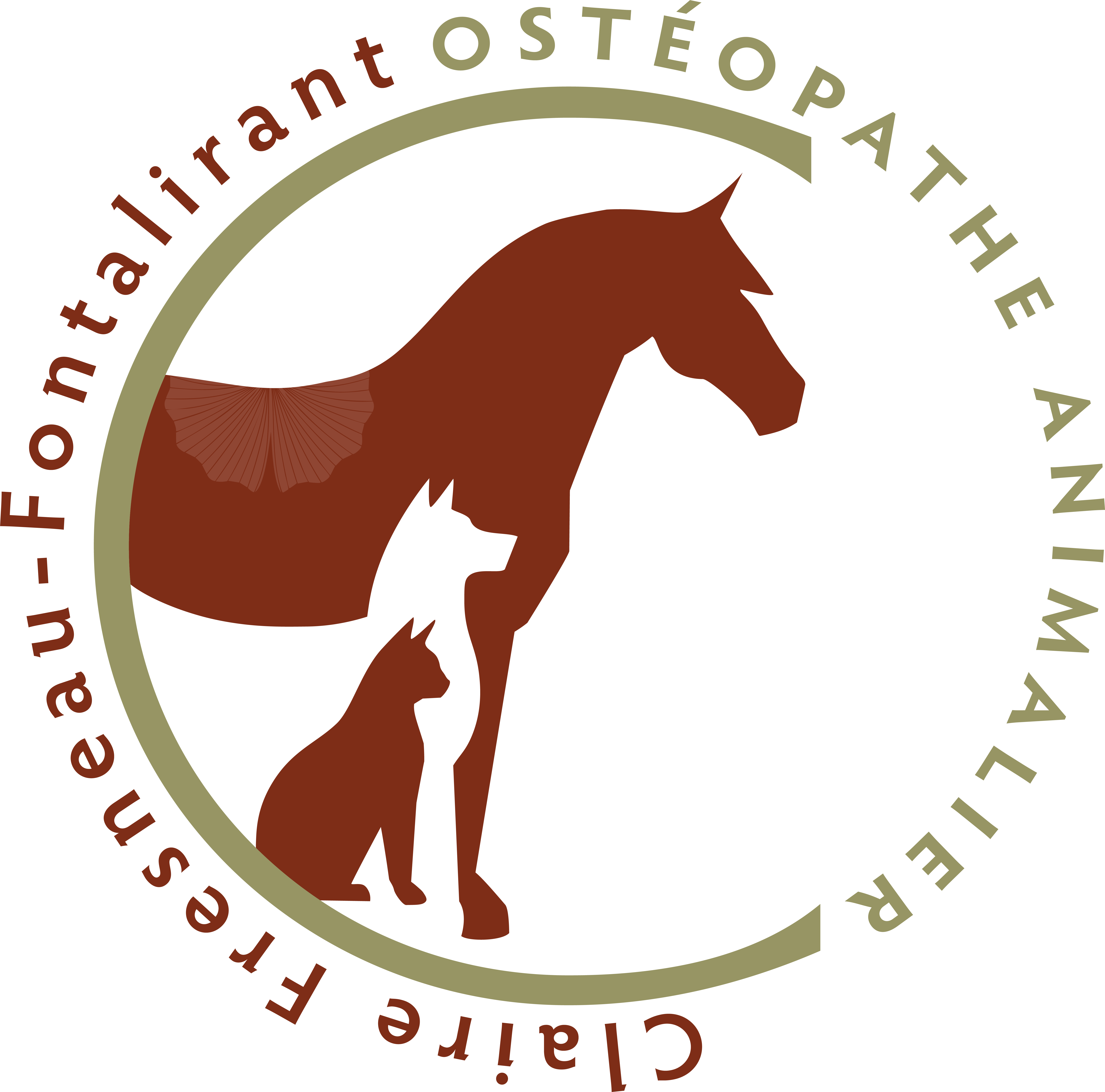 Submark de l'identité visuelle de Claire Fresneau-Fontalirant, ostéopathe animalier à Saumur