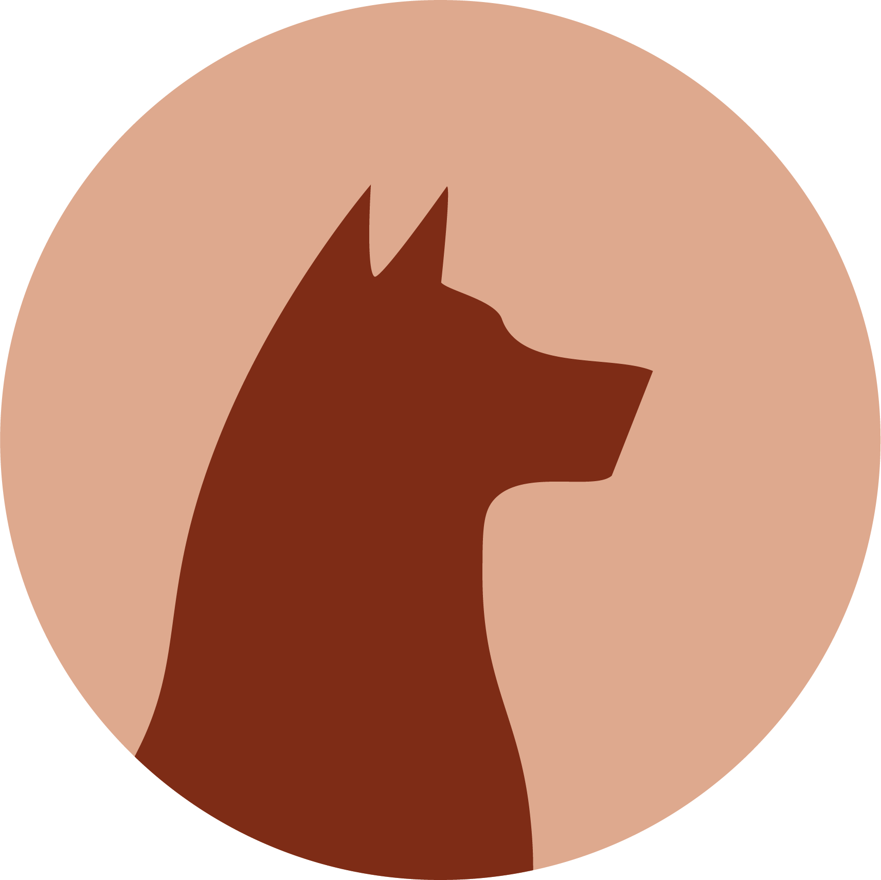 Icône représentant la silhouette d'une tête de chien, pour représenter l'ostéopathie canine pratiquée par Claire Fresneau-Fontalirant, à Saumur
